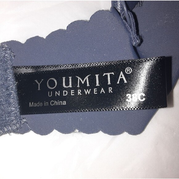 Youmita India Ink Underwire  Light Padded Lace Demi 38C Bra - Picture 5 of 10